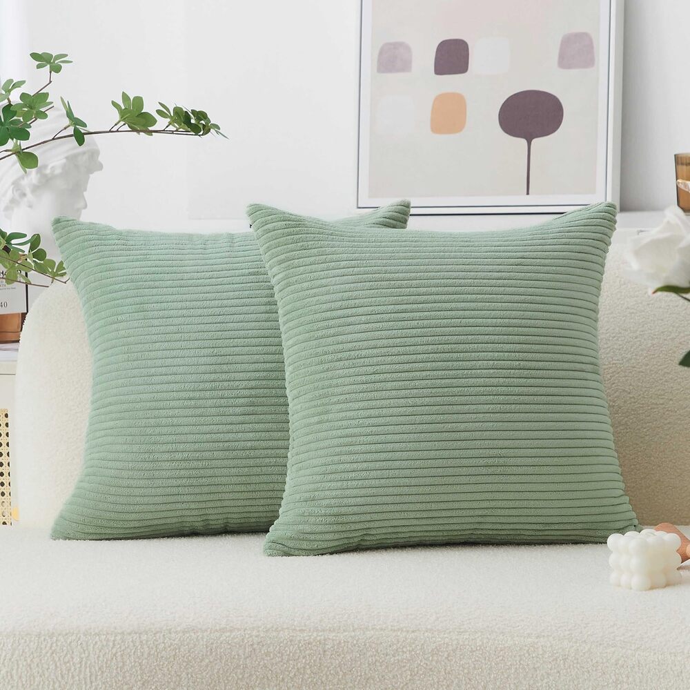 2411 Sage Green Throw Pillow Covers Couch Spring Pillow Covers Set of 2
